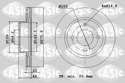 Диски тормозные комплект SASIC 9004806J