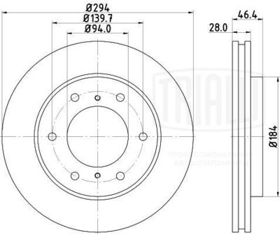 Диск тормозной передний TRIALLI DF117409