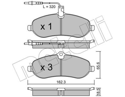 Комплект колодок для дискового тормоза METELLI 2207070