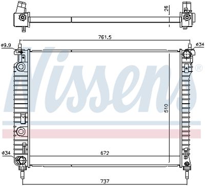 Радиатор системы охлаждения NISSENS 616905