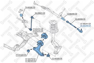 Наконечник рулевой правый STELLOX 5100290SX