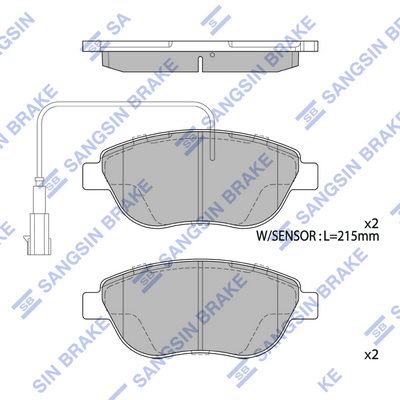 Колодки тормозные передние SANGSIN SP1746