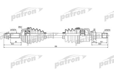 Полуось PATRON PDS0260