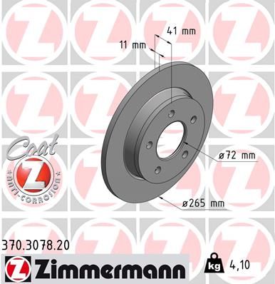 Диск тормозной ZIMMERMANN 370307820