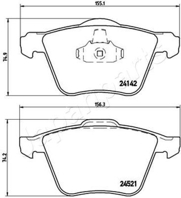 Колодки тормозные дисковые JAPANPARTS PA0349AF