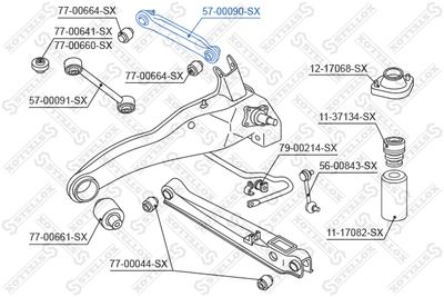 Тяга подвески задняя поперечная STELLOX 5700090SX