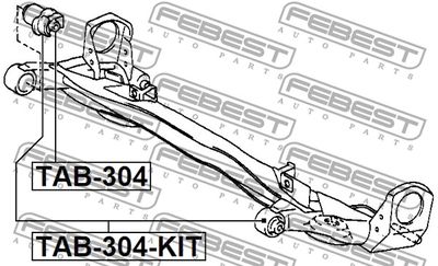 Сайлентблок задней балки комплект FEBEST TAB304KIT
