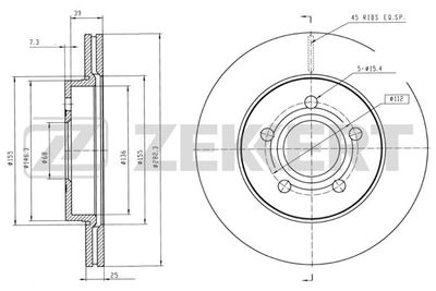 Диск тормозной передний Zekkert BS5257