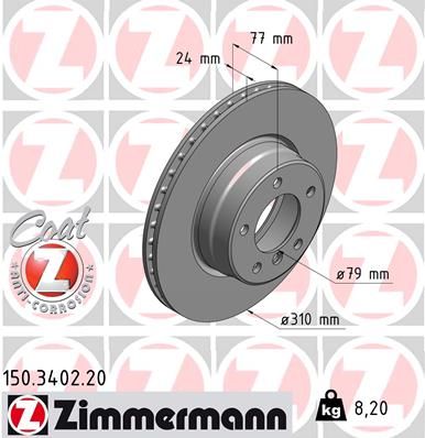Диск тормозной ZIMMERMANN 150340220