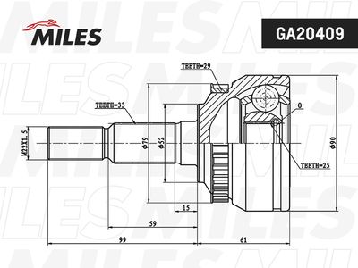 ШРУС наружный Miles GA20409