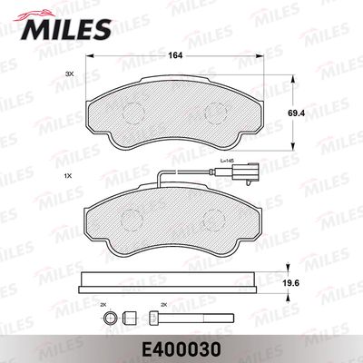 Колодки тормозные передние Miles E400030
