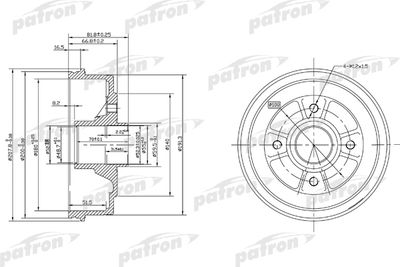 Барабан тормозной задний PATRON PDR1146