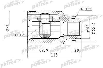 ШРУС внутренний правый PATRON PCV1011