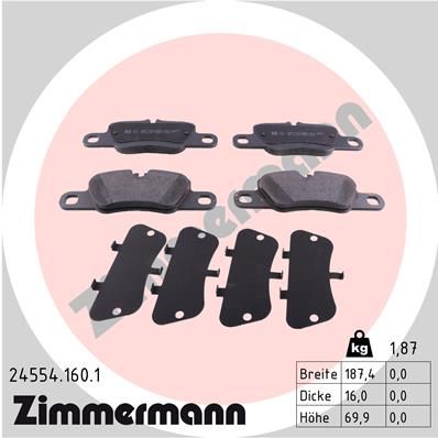 Колодки тормозные дисковые ZIMMERMANN 245541601