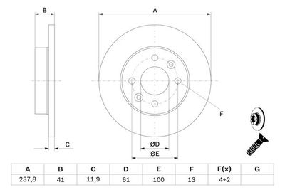 Диск тормозной передний BOSCH 0986478105