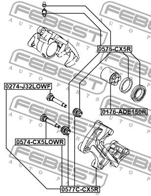 Поршень заднего суппорта FEBEST 0577CCX5R