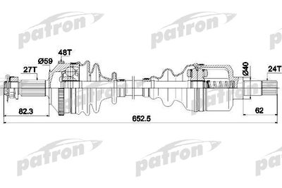 Полуось левая PATRON PDS0335