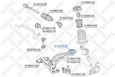 Сайлентблок заднего рычага STELLOX 8798016SX
