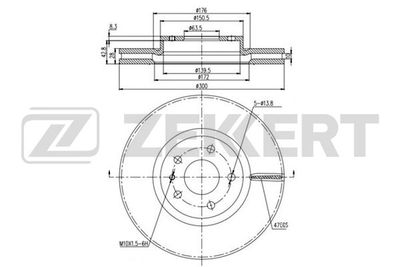 Диск тормозной передний Zekkert BS6078