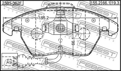 Колодки тормозные передние FEBEST 2301362F