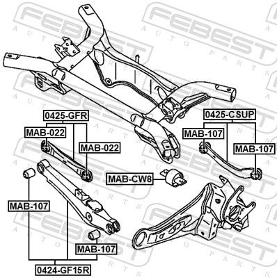 Рычаг задней подвески FEBEST 0424GF15R