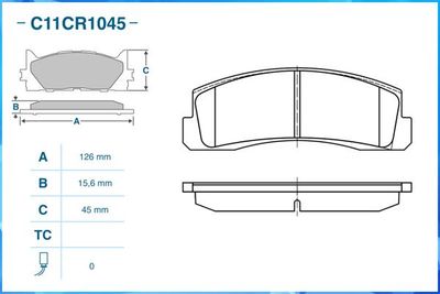 Колодки тормозные передние CWORKS C11CR1045