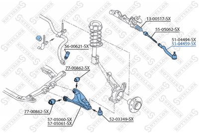Наконечник рулевой правый STELLOX 5104459SX