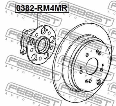 Подшипник ступицы колеса заднего комплект FEBEST 0382RM4MR