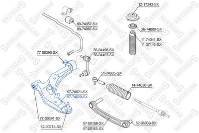 Рычаг нижний правый STELLOX 5774020SX