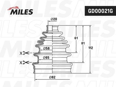Пыльник ШРУС комплект Miles GD00021G