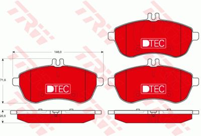 Комплект колодок для дискового тормоза TRW GDB1736DTE