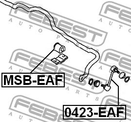 Тяга стабилизатора переднего FEBEST 0423EAF