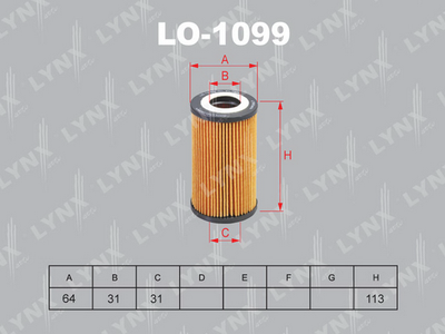 Фильтр масляный LYNXauto LO1099