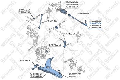 Наконечник рулевой правый STELLOX 5100250SX