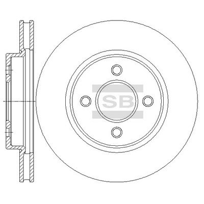 Диск тормозной передний SANGSIN SD4253
