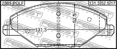 Колодки тормозные передние FEBEST 2301POLF