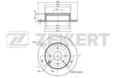 Диск тормозной задний Zekkert BS6187