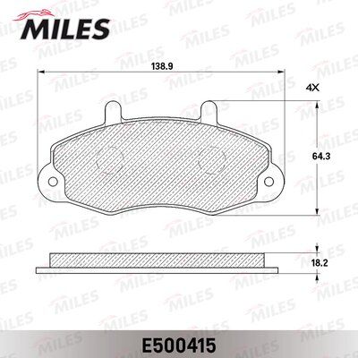 Колодки тормозные передние Miles E500415