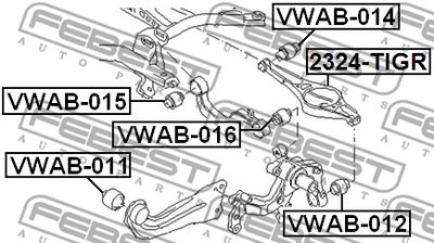 Сайлентблок цапфы задней FEBEST VWAB012