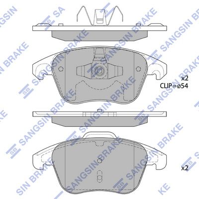 Колодки тормозные дисковые SANGSIN SP1830