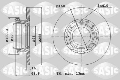 Диски тормозные комплект SASIC 6106298