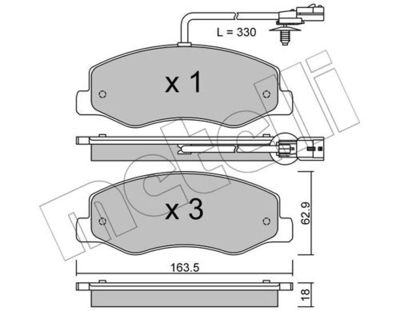 Комплект колодок для дискового тормоза METELLI 2209000