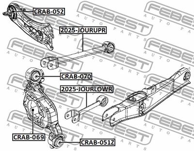 Сайлентблок задней цапфы нижний FEBEST CRAB069