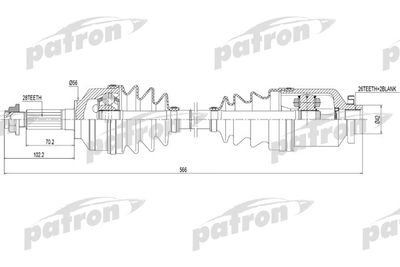Полуось правая PATRON PDS0301