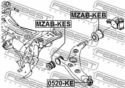 Сайлентблок рычага переднего задний FEBEST MZABKEB