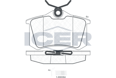 Колодки тормозные дисковые ICER 180697703