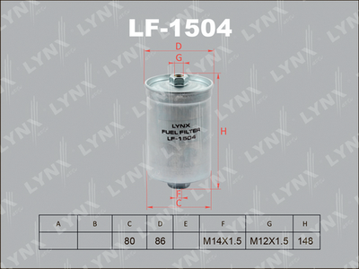 Фильтр топливный LYNXauto LF1504
