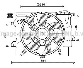 Вентилятор радиатора Hyundai/Kia 253804L050