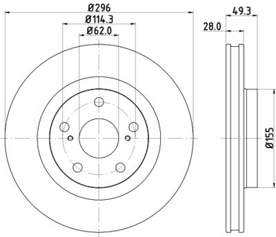 Диск тормозной передний задний Nisshinbo ND1048K