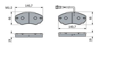 Комплект колодок для дискового тормоза BOSCH 0986494048